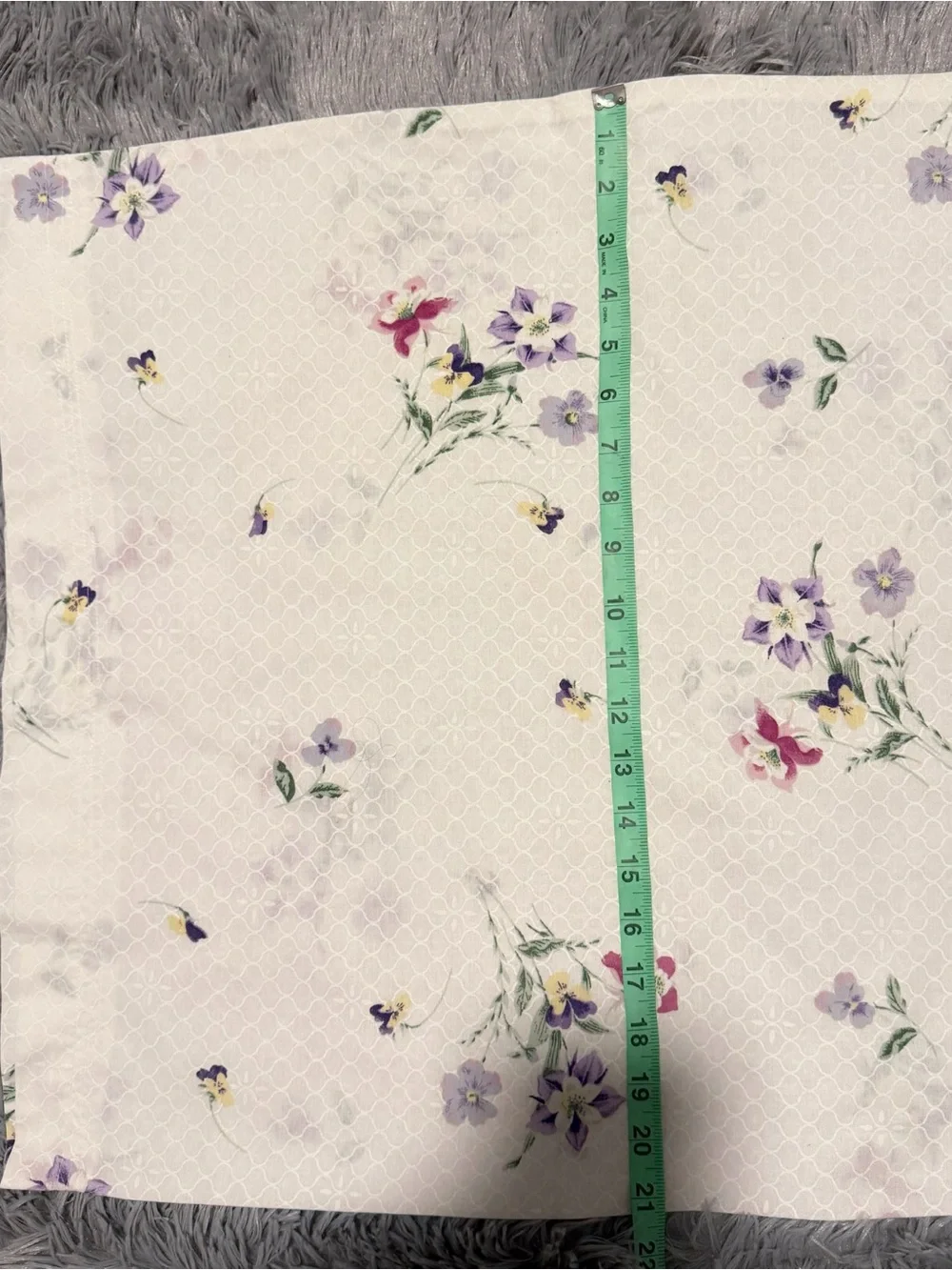 Floral King Size Pillowcase - White with Purple & Pink Flowers